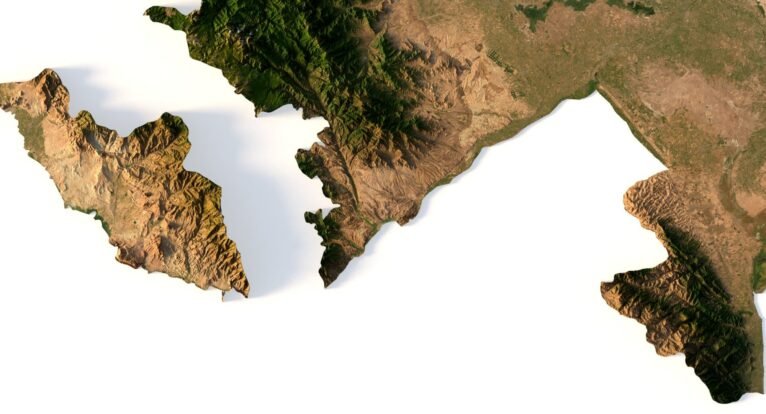 3D map of Azerbaijan's topography