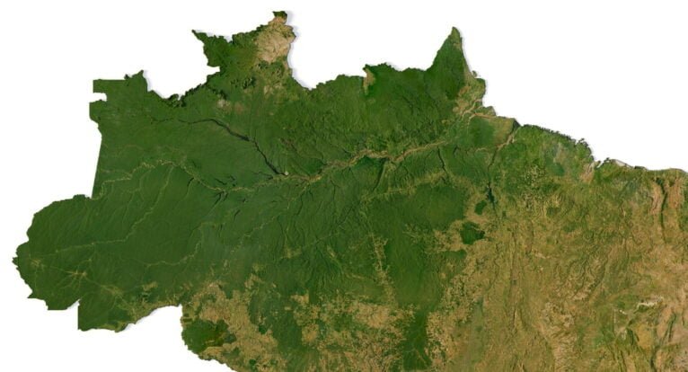 3D terrain model of Brazil
