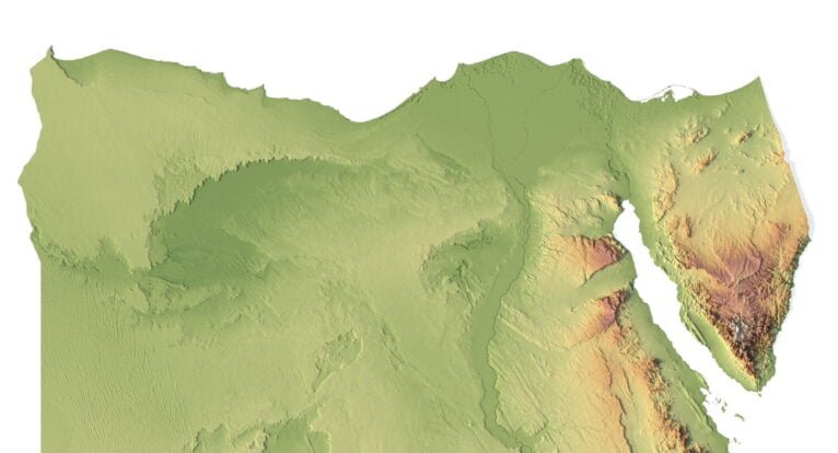 3D relief map of Egypt