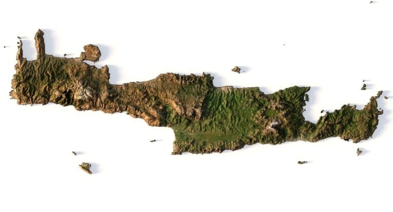 3D model of Greece's diverse topography
