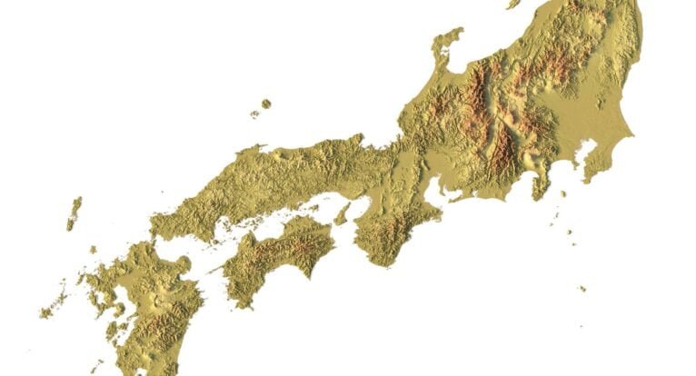 High-quality 3D model of Japan's geography