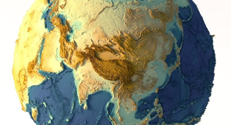Earth relief map