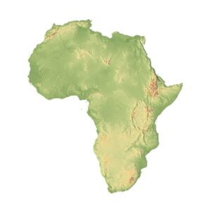 3D relief map of Africa