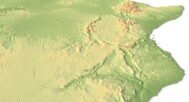 3D model of Africa diverse topography