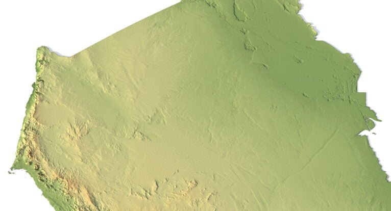 Arabian Peninsula 3D elevation model