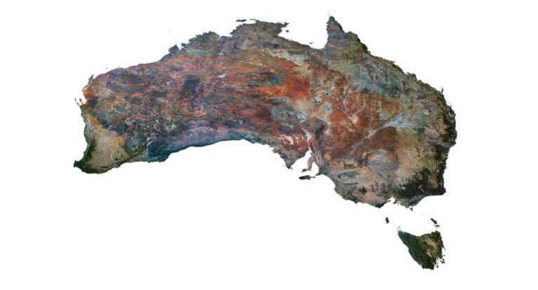 High-quality 3D model of Australia geography