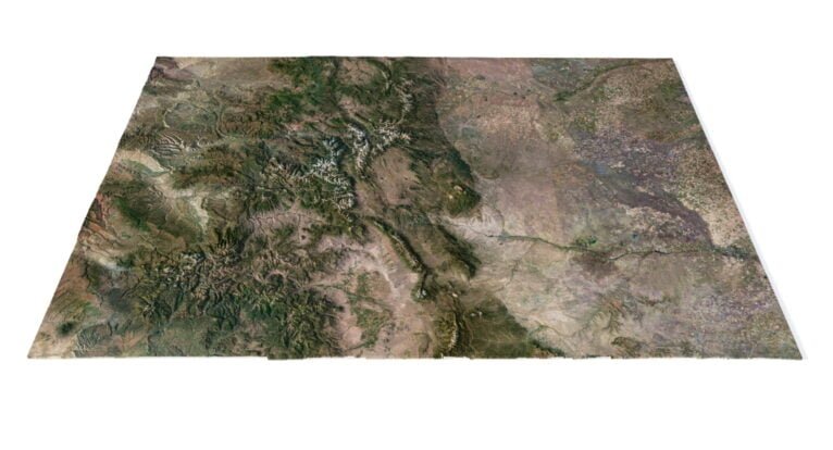 3D relief map of Colorado