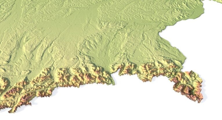 3D map of Germany topography