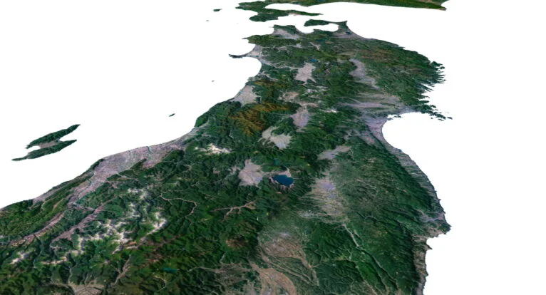 3D relief map of Japan