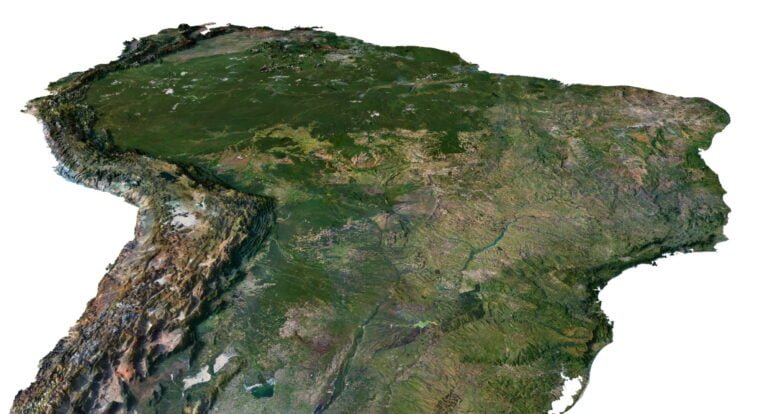 3D model of South America elevation
