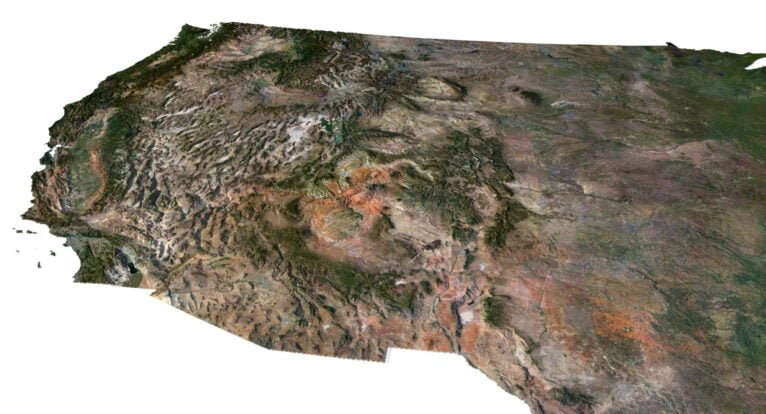 3D map of United States topography