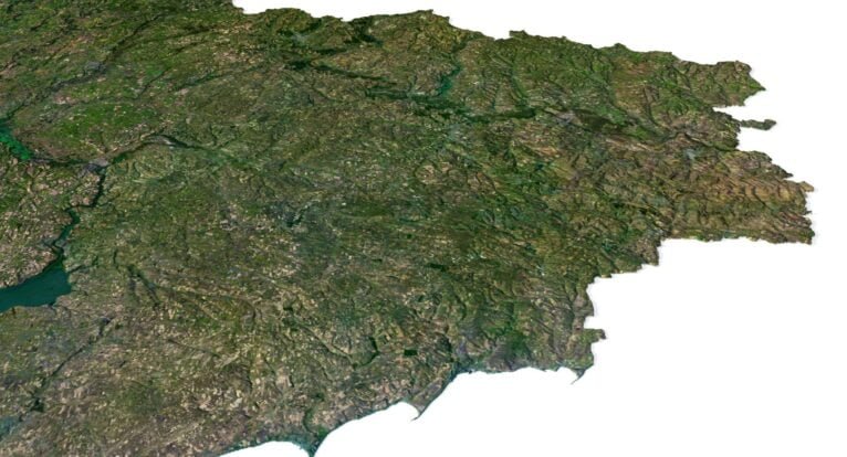 3D relief map of Ukraine
