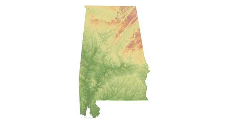 Alabama map 3d model
