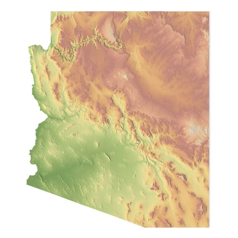 3D model of Arizona elevation