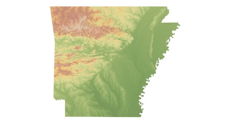 Arkansas map 3d model