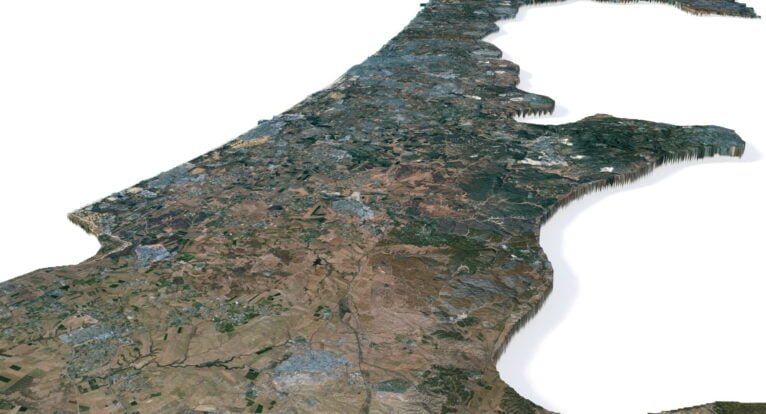 3D relief map of Israil