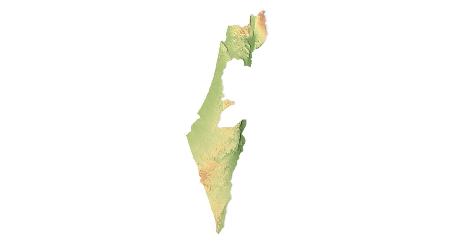 Israel 3D Model Terrain Map for 3D Design and Art