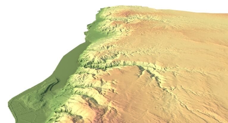 Detailed 3D model of Jordan relief