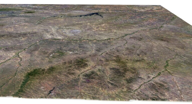 3D relief map of Montana