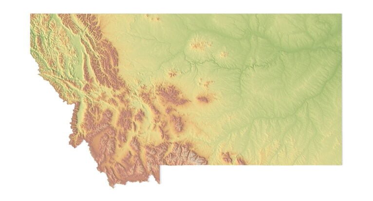 Montana map 3d model