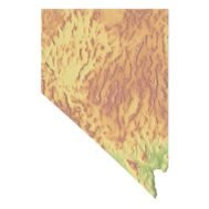 Detailed 3D model of Nevada relief