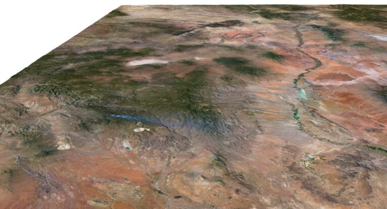 3D relief map of New Mexico