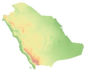 Saudi Arabia 3D Model Terrain Map for 3D Design and Art