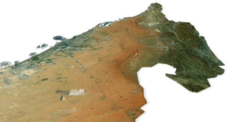 3D terrain model of United Arab Emirates