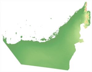 United Arab Emirates 3D Model Terrain Map for 3D Design and Art