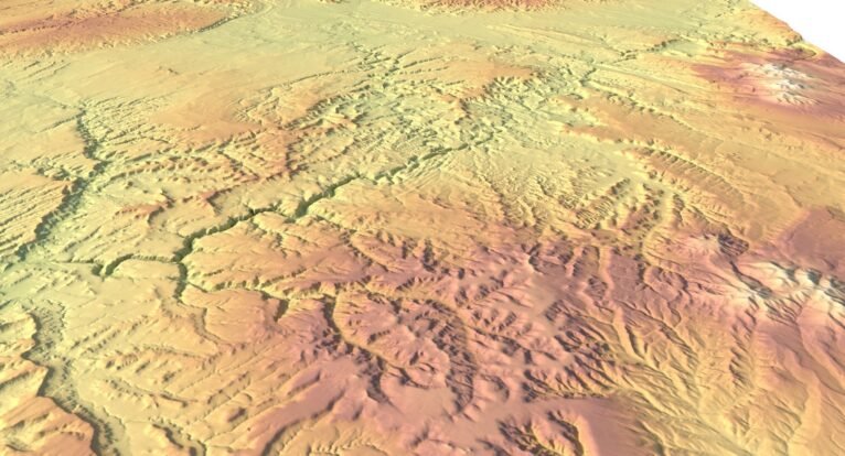 3D relief map of Utah