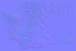 Buy Washington State 3D Model Terrain Map for 3D Design and Art