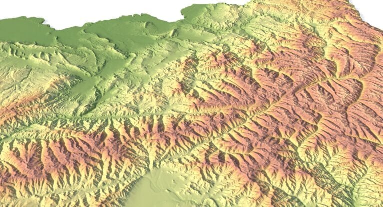 3D terrain model of Afghanistan