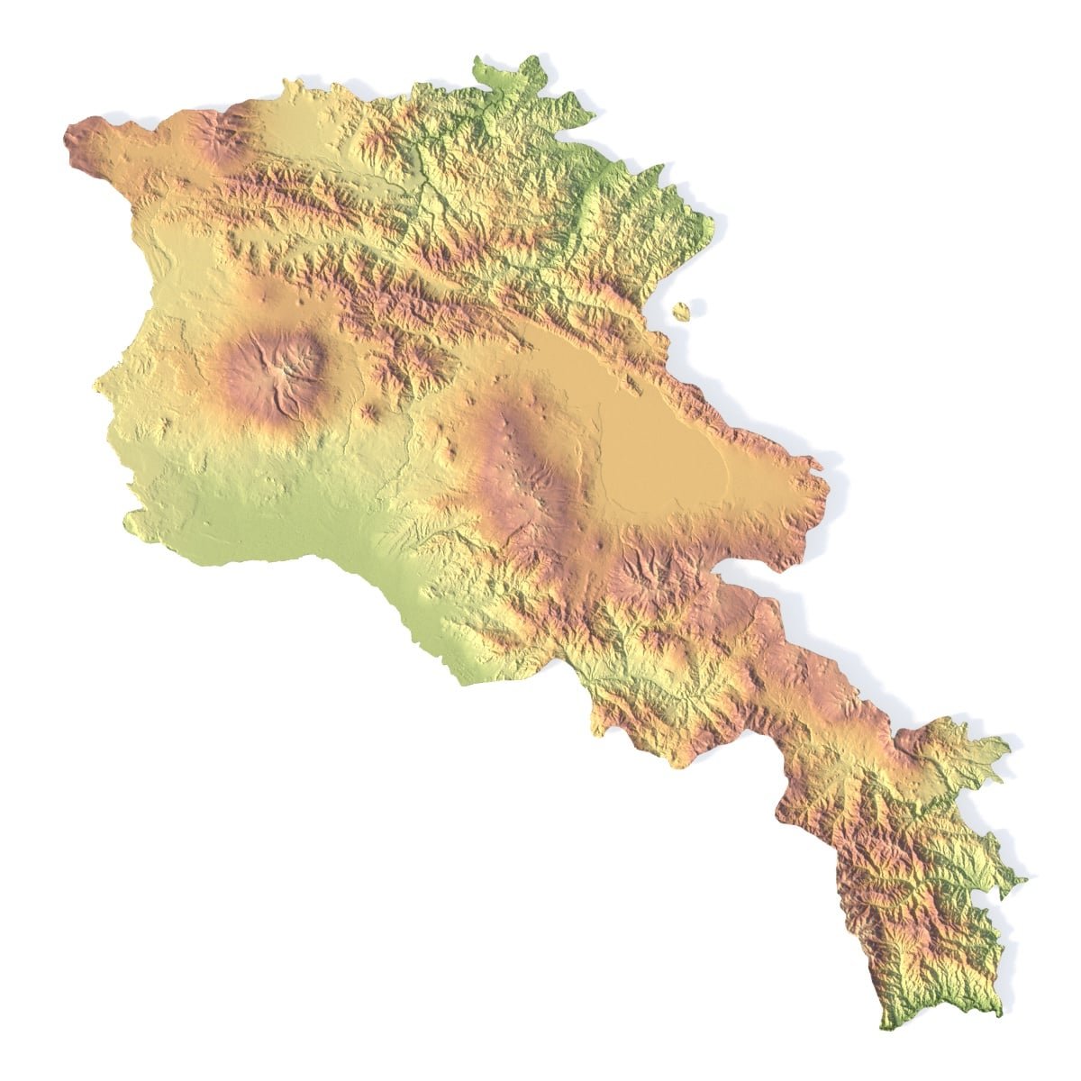 Physical 3D Map of Armenia