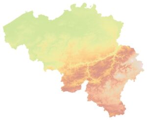 Belgium 3D Model Terrain Map for 3D Design and Art. Download