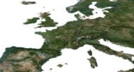3D relief map of Europe