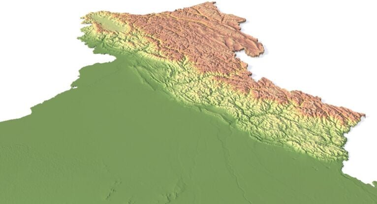 3D terrain model of India