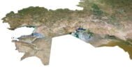 3D relief map of Kazakhstan