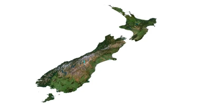 New Zealand 3d Model Terrain Map For 3d Design And Art.