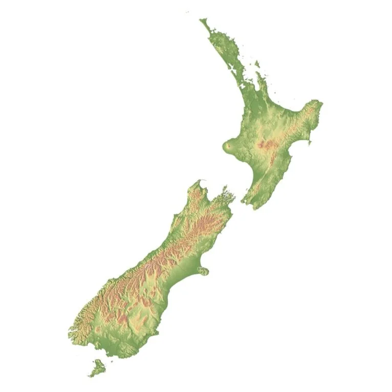 New Zealand 3D Model Terrain Map for 3D Design and Art.