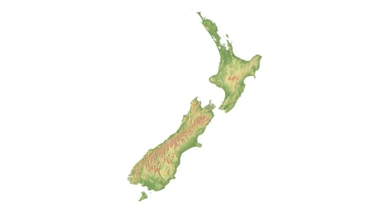 New Zealand 3D Model Terrain Map for 3D Design and Art.