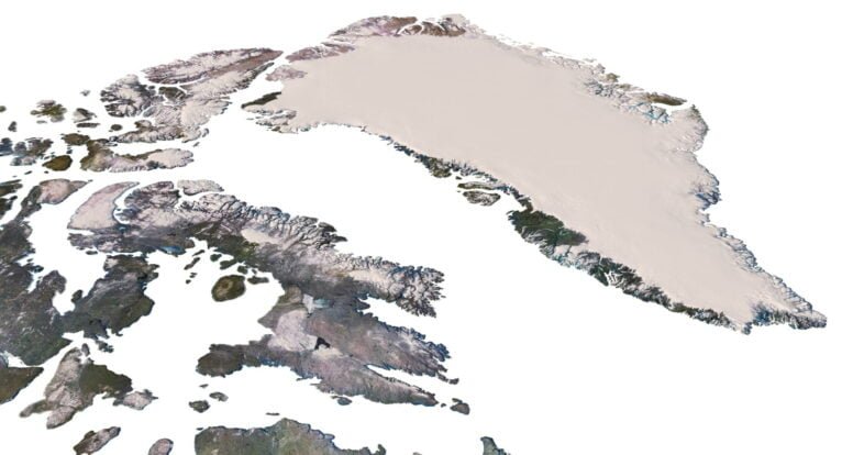 3D relief map of North America