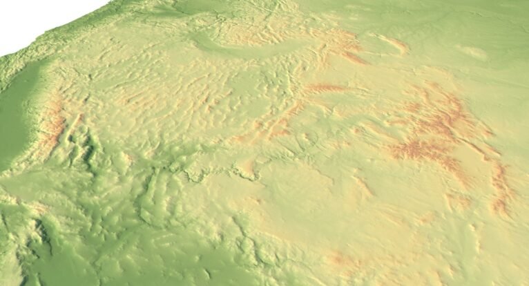 3D terrain model of North America