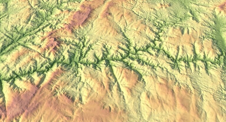 3D relief map of Portugal