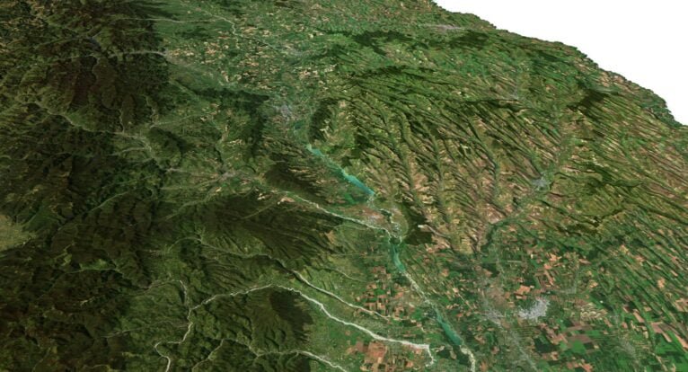 3D terrain model of Romania