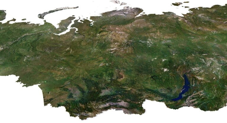 3D relief map of Russia