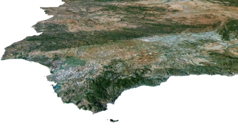 3D relief map of Spain