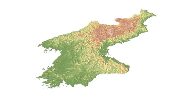 Topographic map North Korea