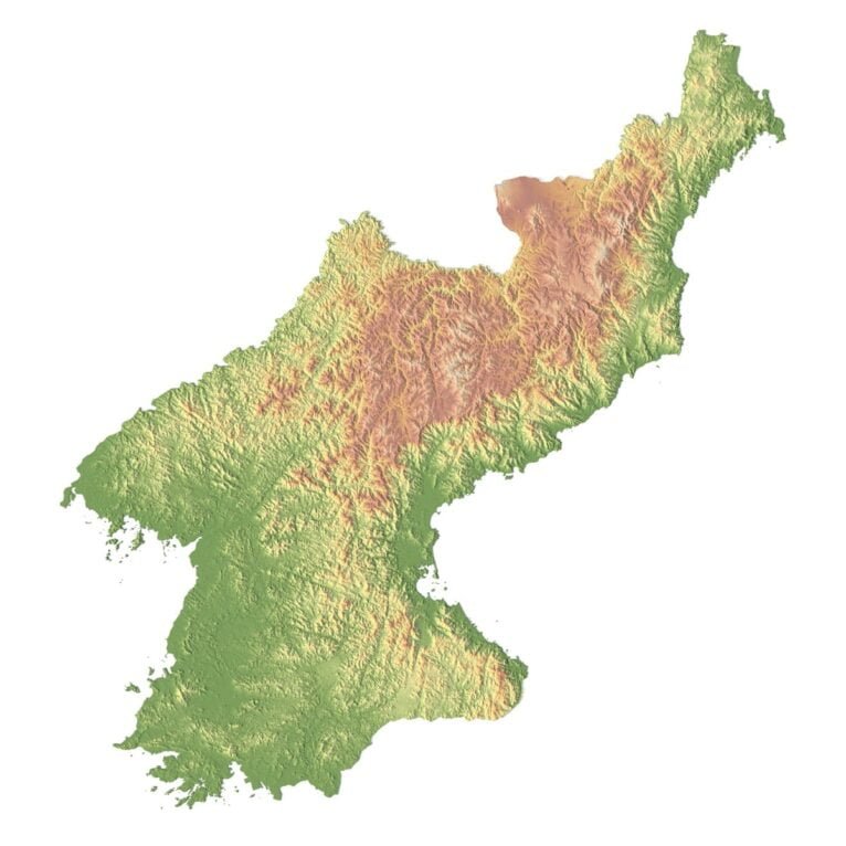 North Korea 3D model terrain