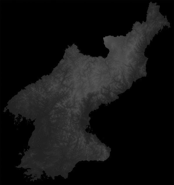 North Korea Height Map