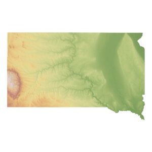South Dakota 3D model terrain